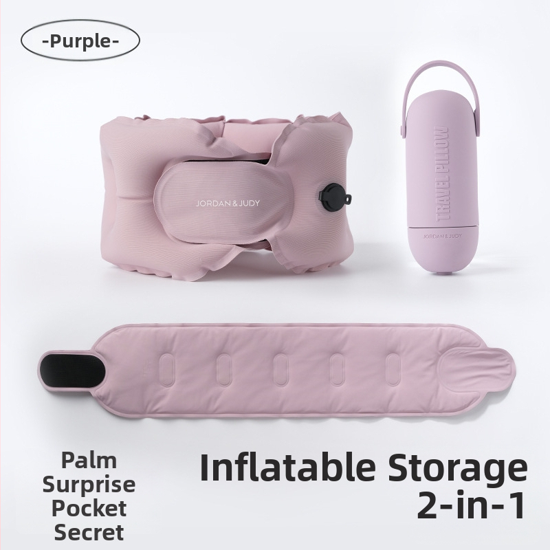 Надуваема U-образна възглавница за пътуване, компактна и преносима за самолети и високоскоростни влакове, напълнена с въздух, тегло под 0,5 кг