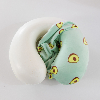 У-образена възглавница от паметна пяна, сладък мультяшен дизайн, подходяща за пътуване и офисни дрямки, за автомобил и самолет