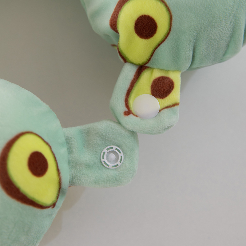 У-образена възглавница от паметна пяна, сладък мультяшен дизайн, подходяща за пътуване и офисни дрямки, за автомобил и самолет