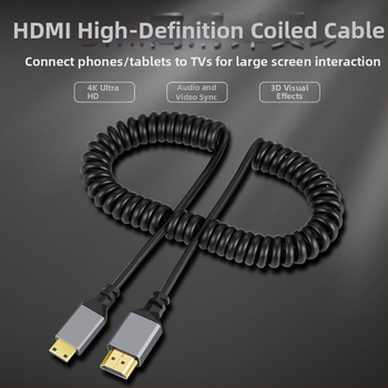 Mini HDMI na HDMI kábel, 4K podpora, meďový vodič so strieborným povlakom konektorov, pre tablety a fotoaparáty