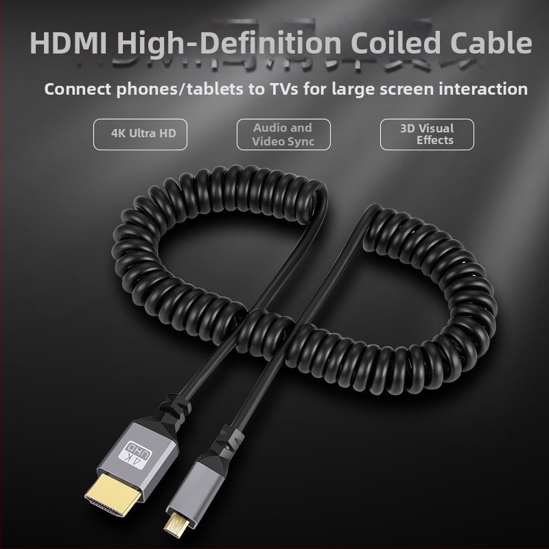 Mini HDMI na HDMI kábel, 4K podpora, meďový vodič so strieborným povlakom konektorov, pre tablety a fotoaparáty
