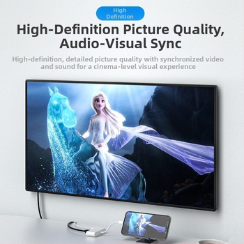 Lightning na HDTV video adaptér pre iPhone a iPad • rozhranie Lightning • dĺžka kábla 0.15 m • OFC meď • niklovaný povrch