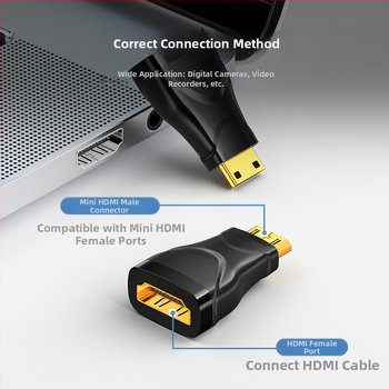 Mini HDMI na HDMI predlžovací kábel, zlaté kontakty, 4K Ultra HD, HDMI typ A