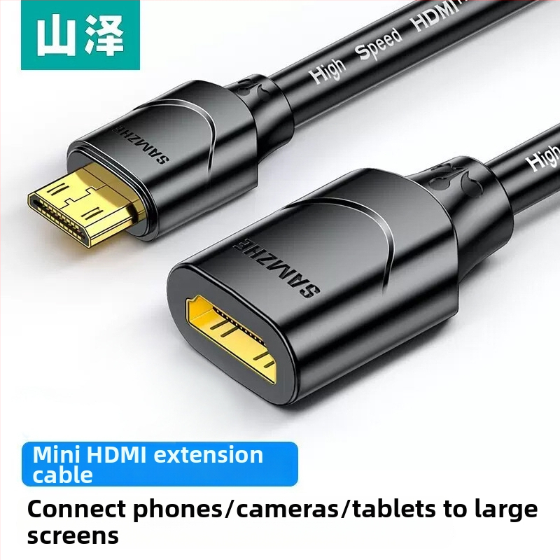Mini HDMI na HDMI predlžovací kábel, zlaté kontakty, 4K Ultra HD, HDMI typ A
