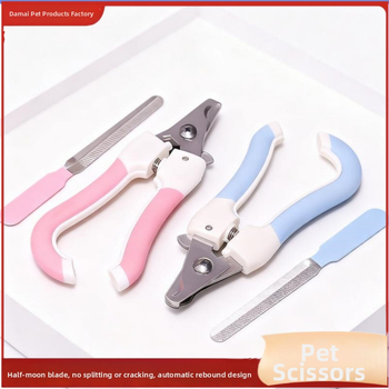 Kaķiem un suņiem paredzēts mājdzīvnieku nagu griešanas komplekts ar izliektu rokturi, ērtu satvaku, nerūsējošu tēraudu, model jd011, iekļauts nagu failu komplekts