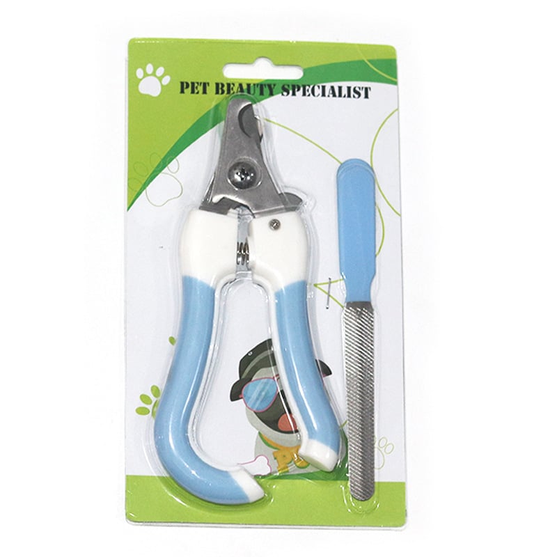Set de tăiet unghii pentru animale de companie cu mâner curbat, priză confortabilă, oțel inoxidabil, model jd011, include pila pentru unghii, pentru pisici și câini
