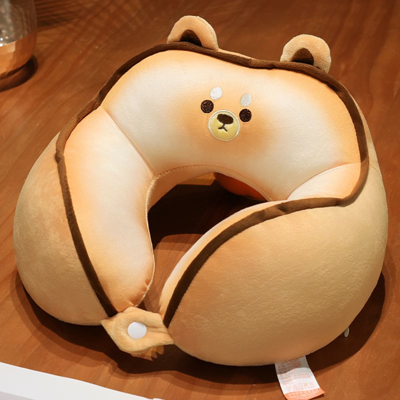 Animacinių kačių U formos kaklo pagalvė kelionėms — nešiojama, užpildas PP medvilnė, audinys krištolo velūras