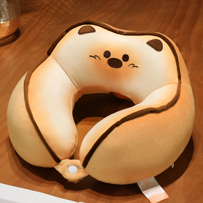 Animacinių kačių U formos kaklo pagalvė kelionėms — nešiojama, užpildas PP medvilnė, audinys krištolo velūras