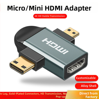 HDMI–DP passthrough adapter, podrška 4K, Micro/Mini HDMI sučelja, zlatni kontakti
