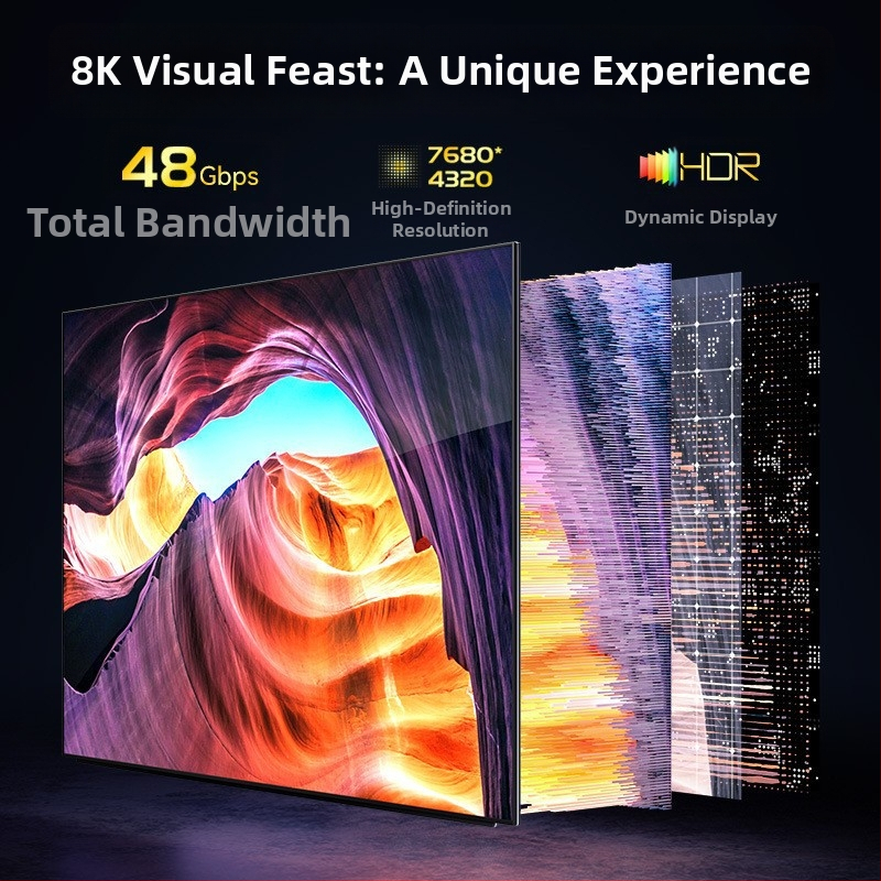 HDMI optický kábel z vlákien verzia 2.1 pre PC/projektor — 4K@60Hz, pozlátené konektory, dĺžka až 100 m, adaptér kábel