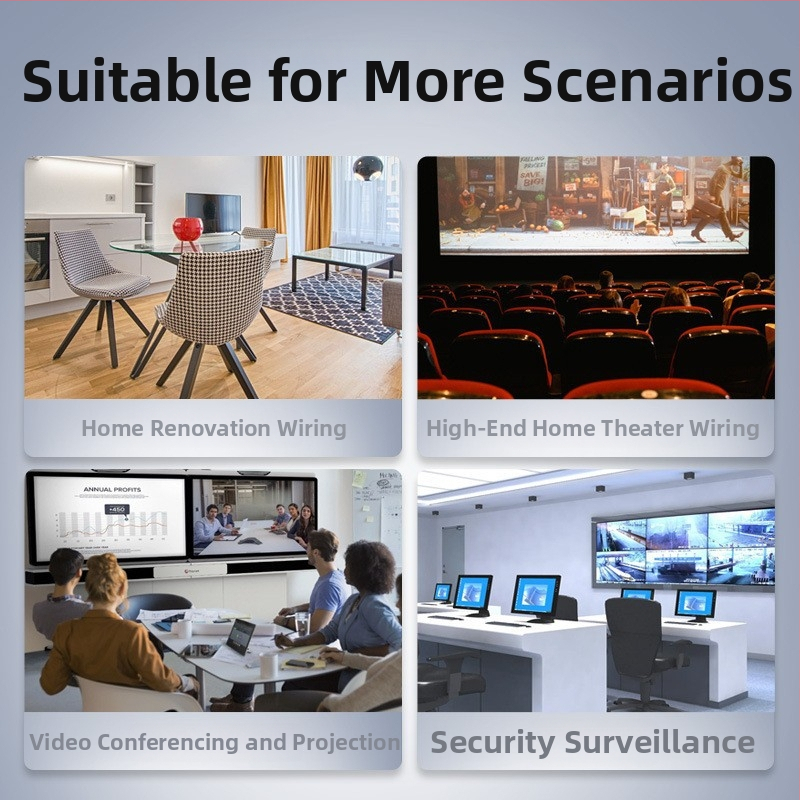 HDMI optický kábel z vlákien verzia 2.1 pre PC/projektor — 4K@60Hz, pozlátené konektory, dĺžka až 100 m, adaptér kábel