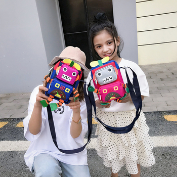 Geantă crossbody pentru copii de grădiniță, cu model anime cartoon, material canvas, ultra-ușoară, reducerea încărcăturii și protecția spatelui, căptușeală poliester