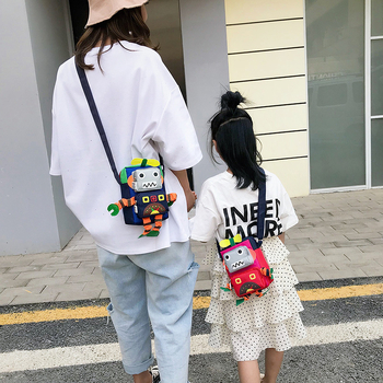 Geantă crossbody pentru copii de grădiniță, cu model anime cartoon, material canvas, ultra-ușoară, reducerea încărcăturii și protecția spatelui, căptușeală poliester