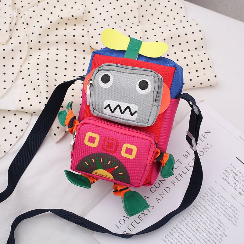 Geantă crossbody pentru copii de grădiniță, cu model anime cartoon, material canvas, ultra-ușoară, reducerea încărcăturii și protecția spatelui, căptușeală poliester