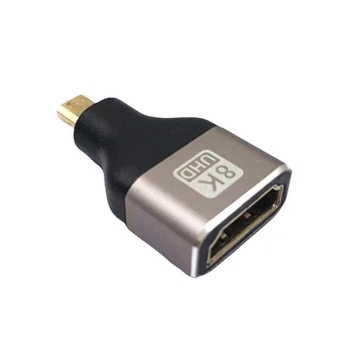 HDMI konverter glava: aluminijska legura, HDMI 2.1, micro HDMI na HDMI, 8K/60Hz
