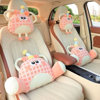 Set jastučića za vrat u automobilu s memorijskom pjenom, vanjski materijal pamuk, uzorak Warner cartoon monster, pogodna za sve sezone
