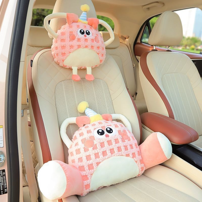 Set jastučića za vrat u automobilu s memorijskom pjenom, vanjski materijal pamuk, uzorak Warner cartoon monster, pogodna za sve sezone