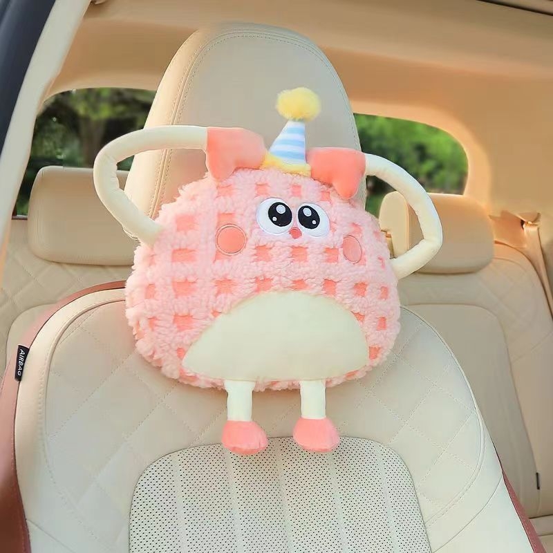 Set jastučića za vrat u automobilu s memorijskom pjenom, vanjski materijal pamuk, uzorak Warner cartoon monster, pogodna za sve sezone