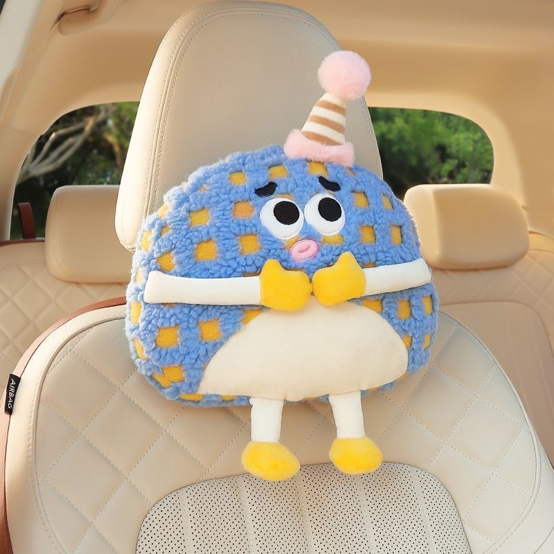 Set jastučića za vrat u automobilu s memorijskom pjenom, vanjski materijal pamuk, uzorak Warner cartoon monster, pogodna za sve sezone