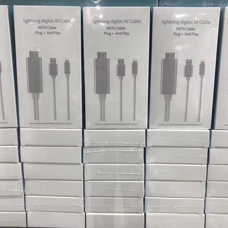 Lightning na HDMI adapter kabel za Apple - 1,8 m, srebrno presvučen bakar, HDMI/MHL kompatibilan