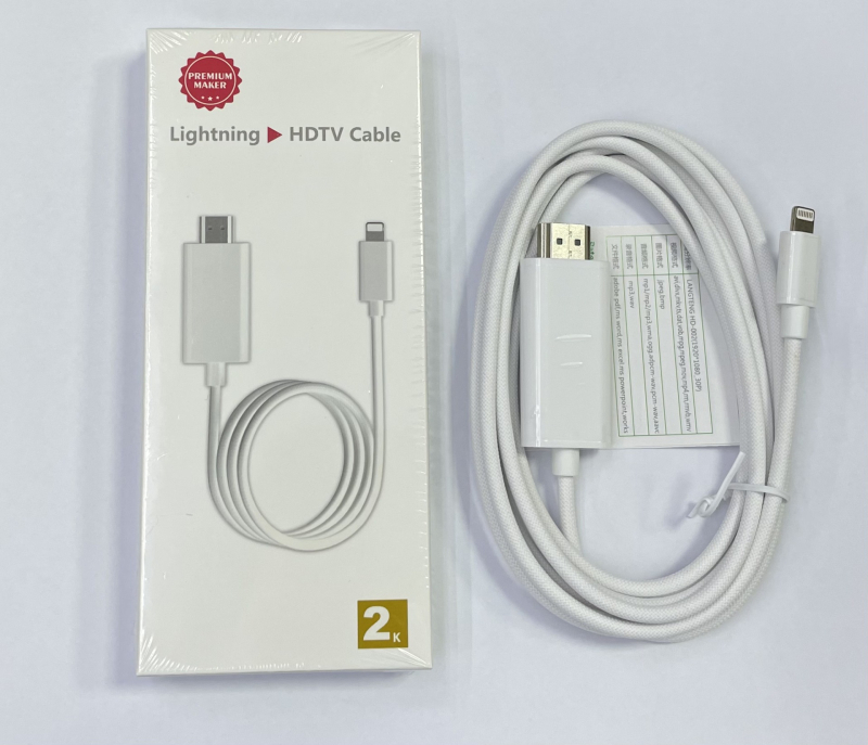 HDMI videoadaptér kábel 2K – 2 m, pre Apple zariadenia, meďou potiahnutá oceľová vodič, niklované konektory