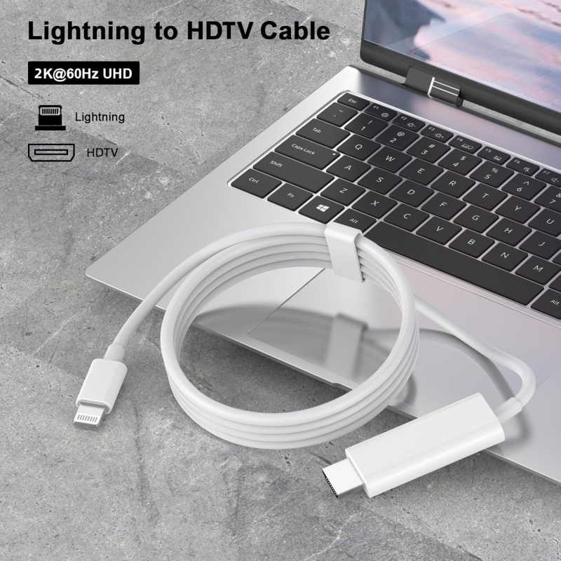 HDMI videoadaptér kábel 2K – 2 m, pre Apple zariadenia, meďou potiahnutá oceľová vodič, niklované konektory