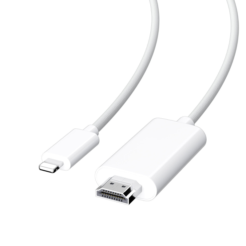 HDMI videoadaptér kábel 2K – 2 m, pre Apple zariadenia, meďou potiahnutá oceľová vodič, niklované konektory