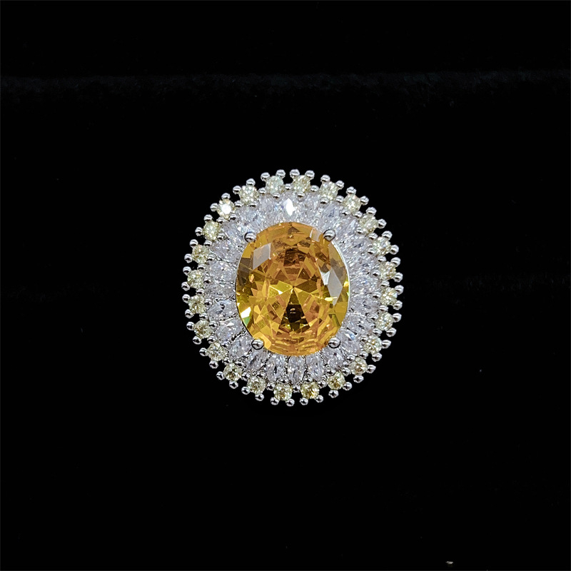 Σετ κοσμημάτων (σκουλαρίκια + κολιέ + βραχιόλι) με μοτίβο ηλίανθού, χαλκός, ηλεκτροεπικάλυψη, κορεάτικο στυλ, ενθέσεις ποικίλων λίθων