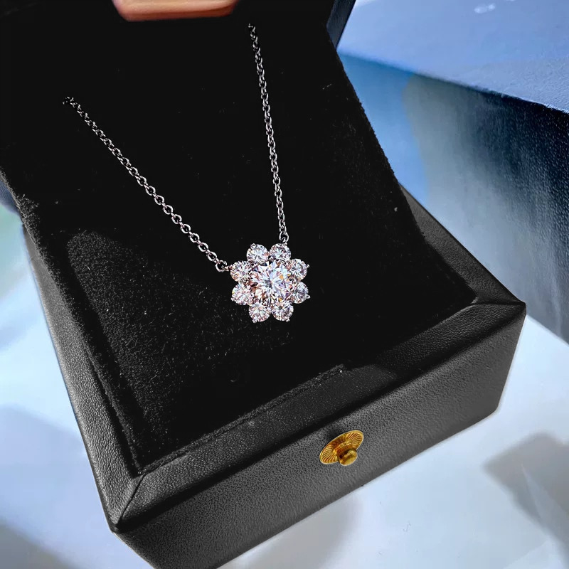 Σετ κοσμημάτων (σκουλαρίκια + κολιέ + δαχτυλίδι) με μοτίβο ηλίανθος, τετράγωνος μενταγιόν, επάλληλες πολύτιμες πέτρες, Ο-αλυσίδα