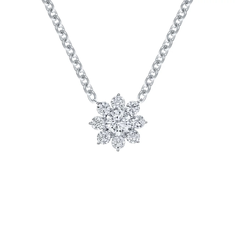 Σετ κοσμημάτων (σκουλαρίκια + κολιέ + δαχτυλίδι) με μοτίβο ηλίανθος, τετράγωνος μενταγιόν, επάλληλες πολύτιμες πέτρες, Ο-αλυσίδα