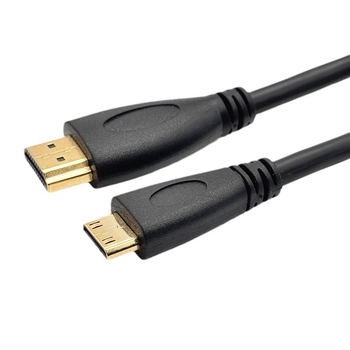Cablu HDMI A către C, 4K, de la mini HDMI la HDMI standard, 1,5 m, cupru conductiv, contacte placate cu aur