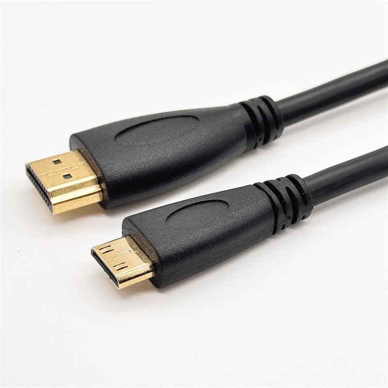 Cablu HDMI A către C, 4K, de la mini HDMI la HDMI standard, 1,5 m, cupru conductiv, contacte placate cu aur