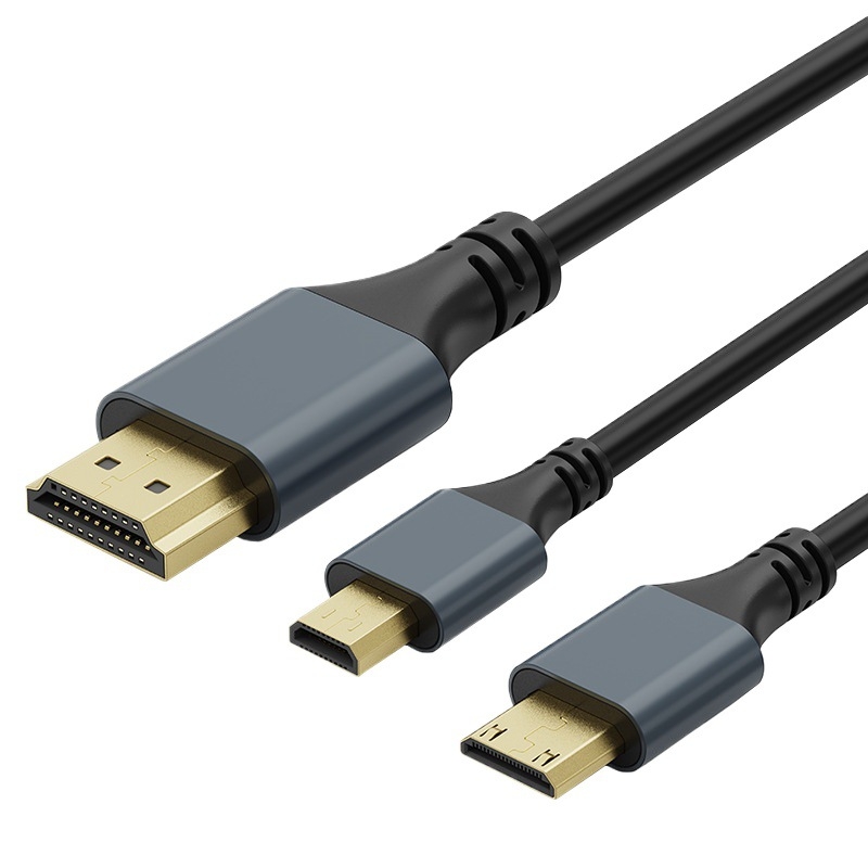 Cablu HDMI la Mini HDMI/Micro, 4K60Hz, HDMI 2.0, cupru, placat cu aur, lungime 0.5–10 m, Wadexun