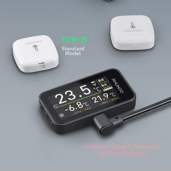 RHUNDO automašīnas iekšējās temperatūras displejs — elektroniskais termometra-higromērs, ABS korpuss ar LCD displeju, aksiālais tips