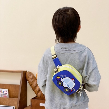 Geantă de talie pentru copii cu imprimeu mașinuță, nailon, unisex, pentru grădiniță, toamna 2024