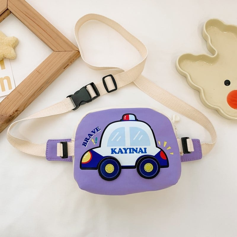 Geantă de talie pentru copii cu imprimeu mașinuță, nailon, unisex, pentru grădiniță, toamna 2024