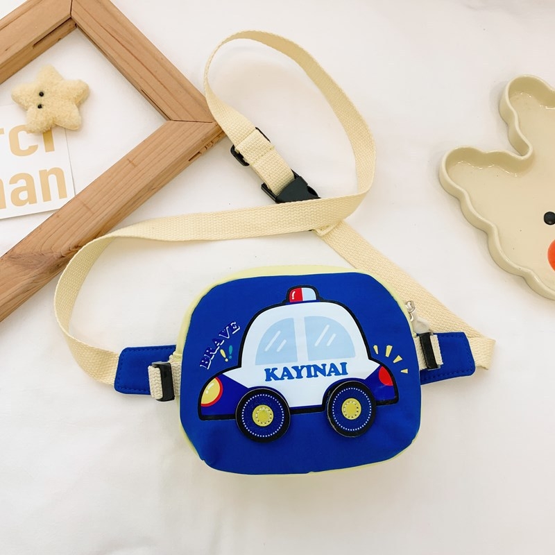 Geantă de talie pentru copii cu imprimeu mașinuță, nailon, unisex, pentru grădiniță, toamna 2024