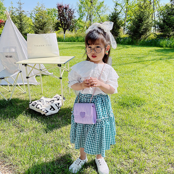 Dječja crossbody torbica od PU kože, slatko korejski stil, s funkcijom skladištenja, podstava poliester, za djevojčice
