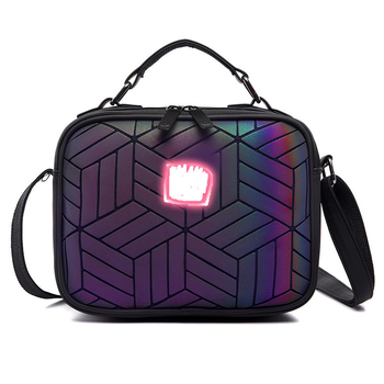 Geantă unisex cu formă de diamant 3D, geantă mică crossbody cu paiete, material PVC, căptușeală poliester, model geometric, vară 2019
