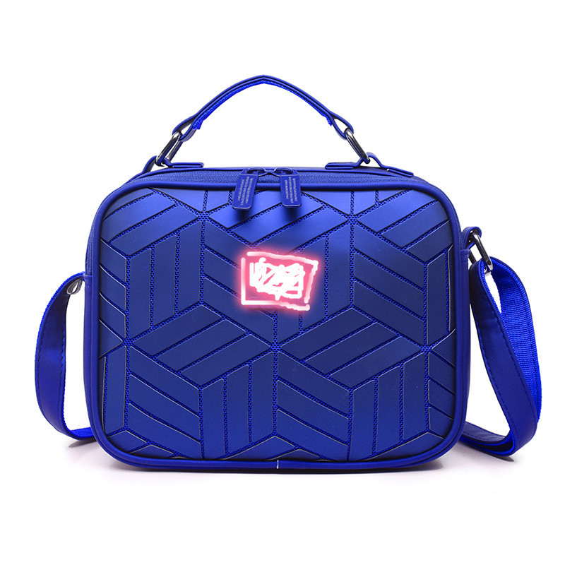Geantă unisex cu formă de diamant 3D, geantă mică crossbody cu paiete, material PVC, căptușeală poliester, model geometric, vară 2019