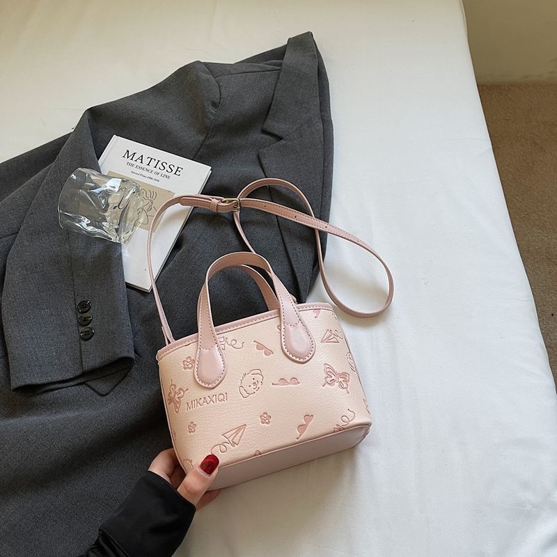 Bucket bag za žene, unisex stil, poliester, PU podstava, proljetno 2025 izdanje