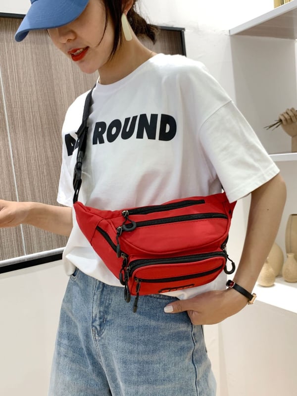 Versa Muška torbica za pojas od Oxford platna s vodootpornim završetkom, velika kapaciteta, višestruki pretinci, nylon podstava, crossbody torba