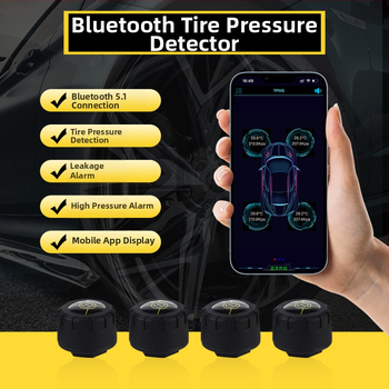 TAJC TPMS su Bluetooth programa, išorinė nešiojama padangų slėgio stebėjimo sistema, aukštos tikslumo matuoklis, universalus suderinamumas