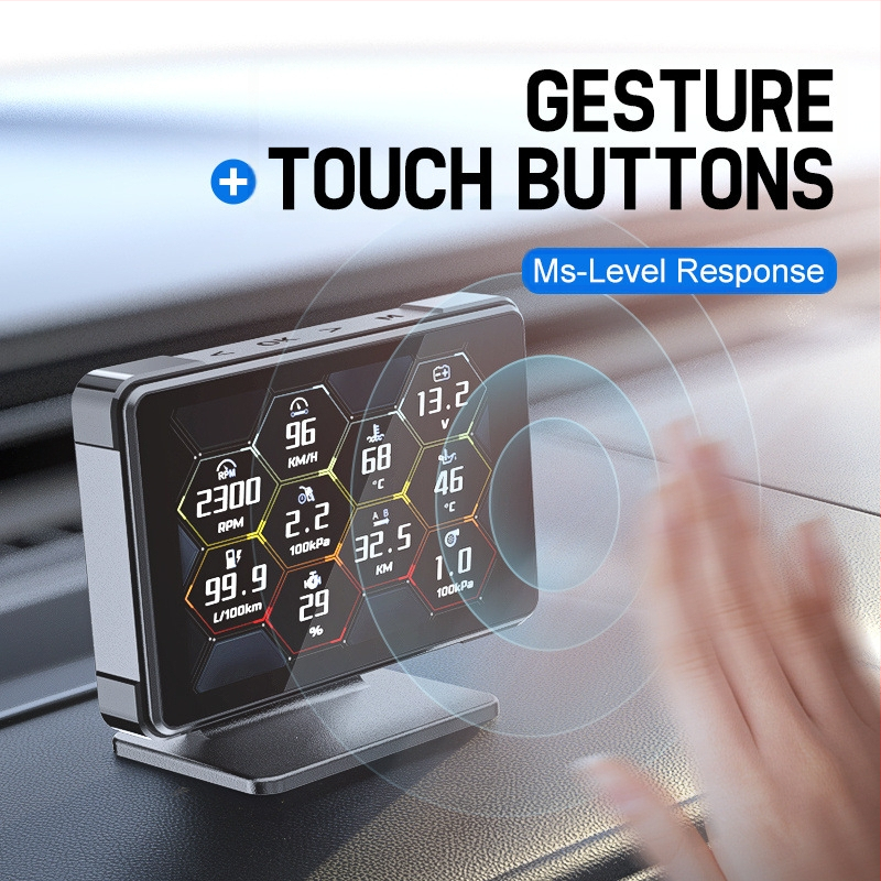 OBD LCD viacfunkčný prístrojový panel: teplota vody, turbo merací ukazovateľ, otáčkomer, teplota oleja, napätie (12V)