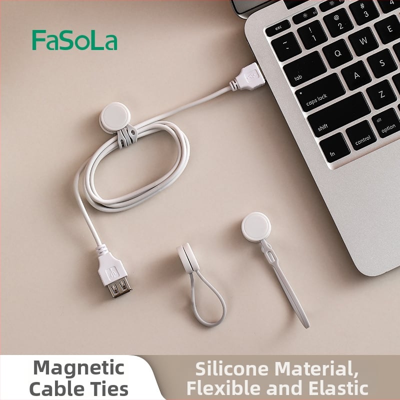 FaSoLa Mágneses Kábel Szervező – ABS, szilikon, mágnes; egyszerű és modern stílus; asztali tárolás