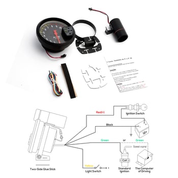 Tachometru auto – Instrument electronic modificat, 12V, RPM