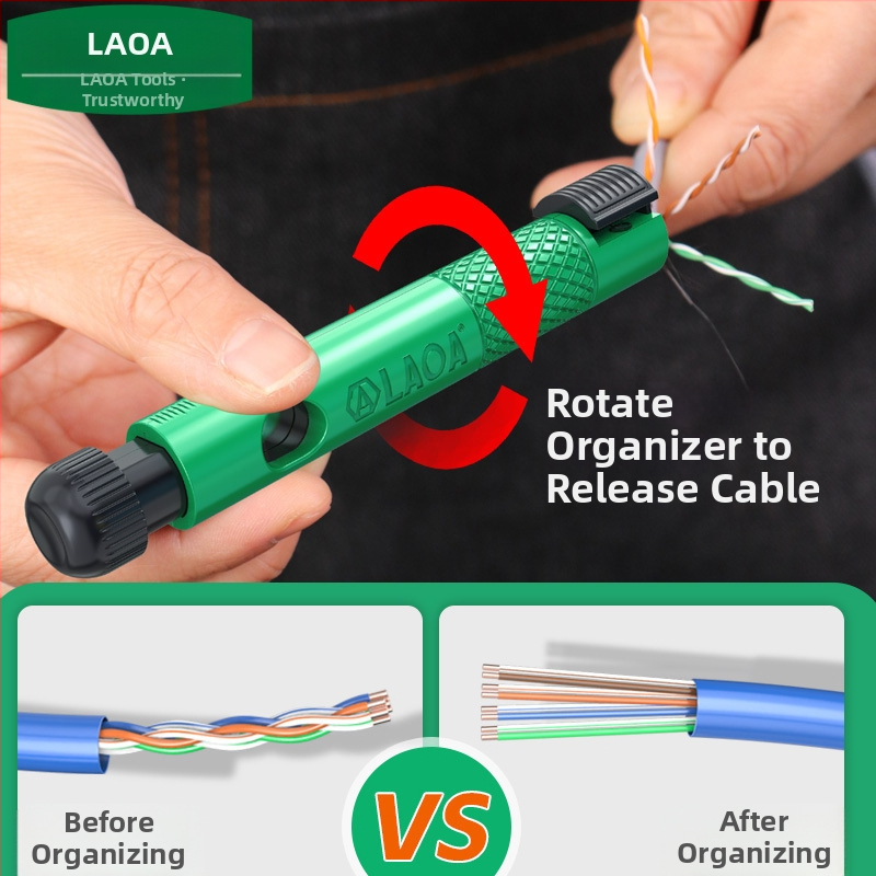 Pildformas tipa tīkla kabelu organizētājs — Līniju dalīšana un izolācijas noņemšana, Svars 0.02
