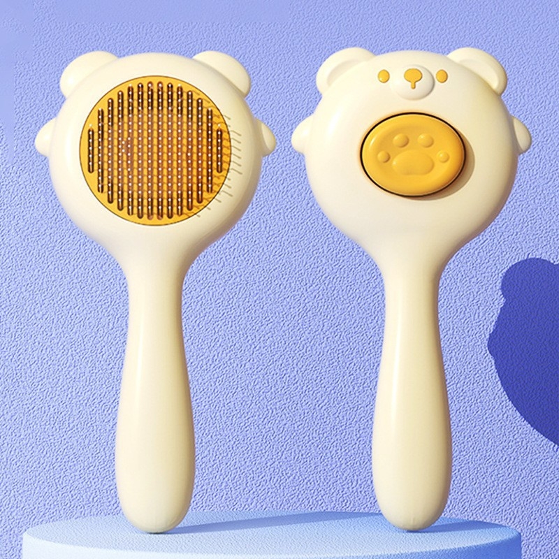 Háziállat-gondozó fésű macskáknak és kutyáknak — öntisztító, tűs fésű, masszázs, egy kattintásos szőrtelenítés, PP anyag