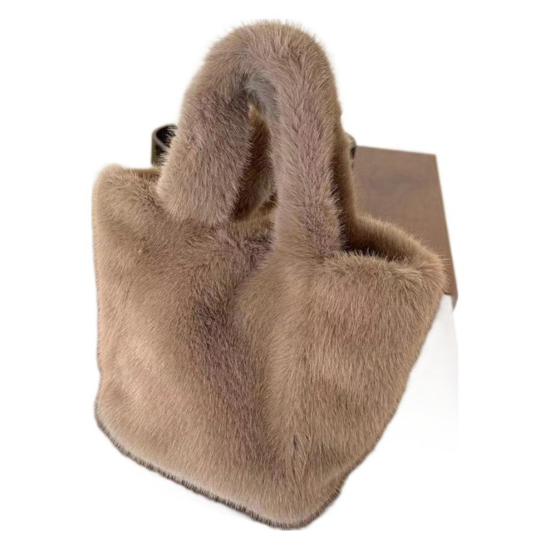 Plush bucket torba, urbani stil jednostavnosti, poliester, ovalni oblik, magnetska kopča, PU podstava, dvostruke naramenice