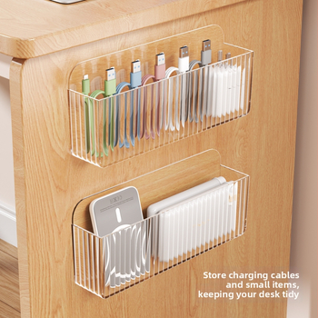 Sienas kabelu organizators ar 6 nodalījumiem, caurspīdīgs PS, mūsdienīgs dizains